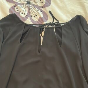 41 Hawthorn Black Cut Out Tie Front Blouse
